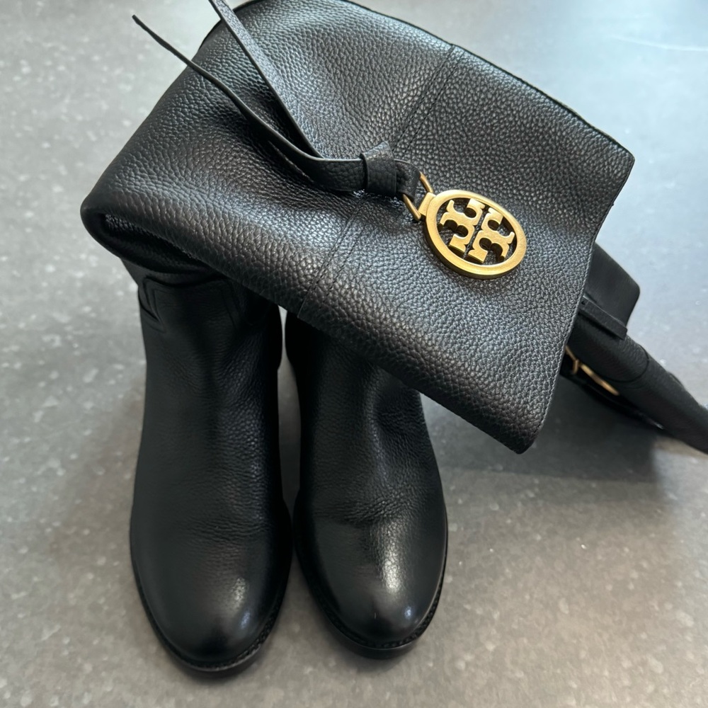 Tory Burch Benton 2 Tassel Tall Boot- Tumbled Leather - Picture 4 of 12